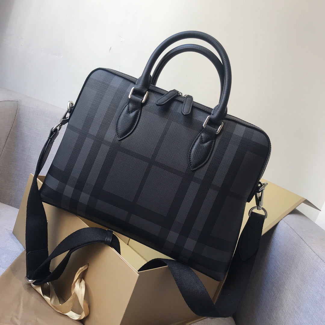 Top Quality London Check And Briefcase For Men, Bags 14.6in/37cm 80139481