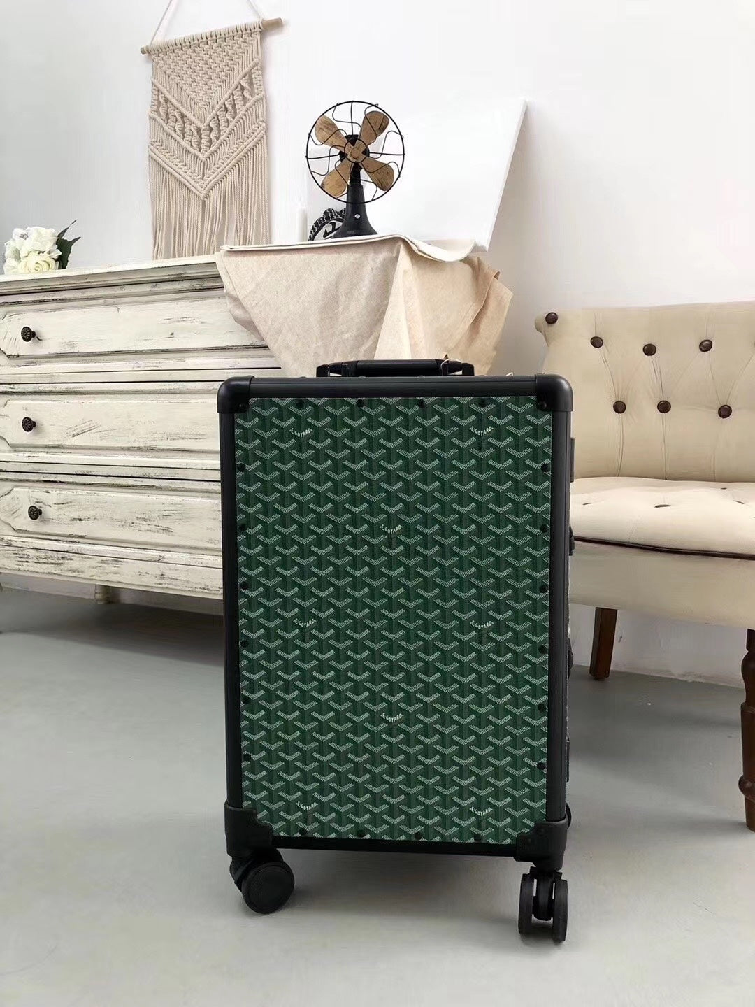 Goyard Rolling Vali Green For Men, LuGucciage 20in/51cm Top Quality
