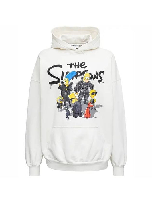 Luxury Balenciaga Trending 2025 The Simpsons Printed Hoodie White