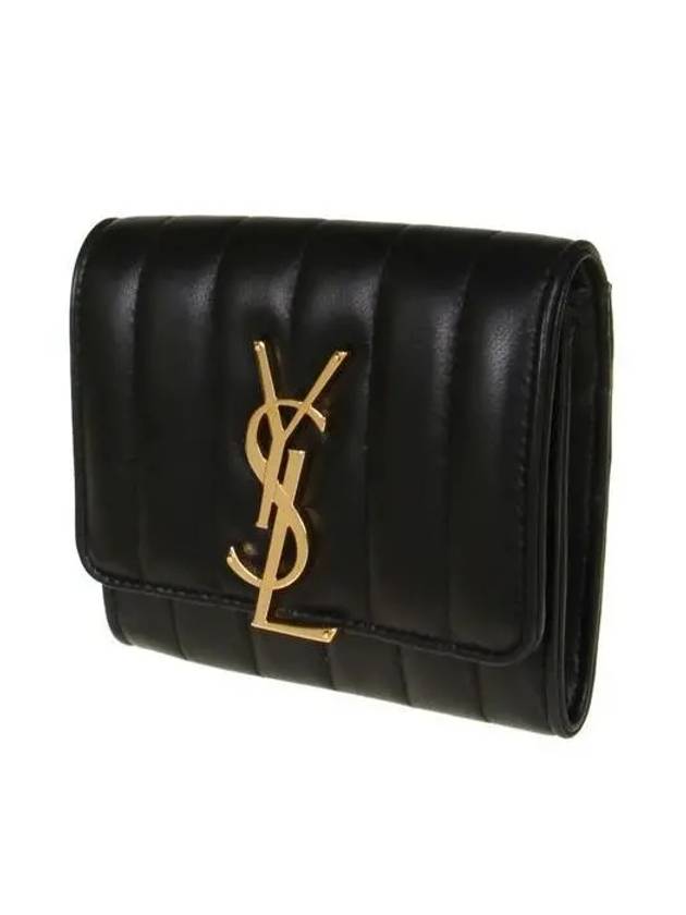 Luxury Saint Laurent Trending 2025 Vicky Small Half Wallet Black