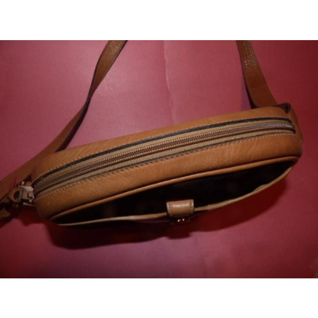 Gucci   unique, RARE, camel leather & black micro Guccissima print canvas, top zip, 'camera bag' style, cross body