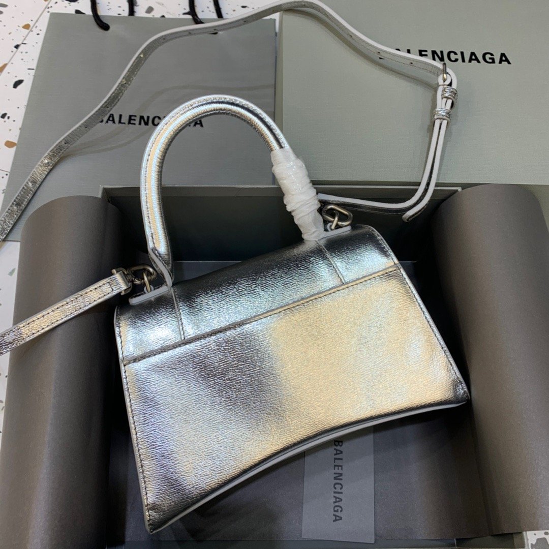 Top Quality Hourglass Small Handbag In Sliver, For Women,  Bags 9in/23cm