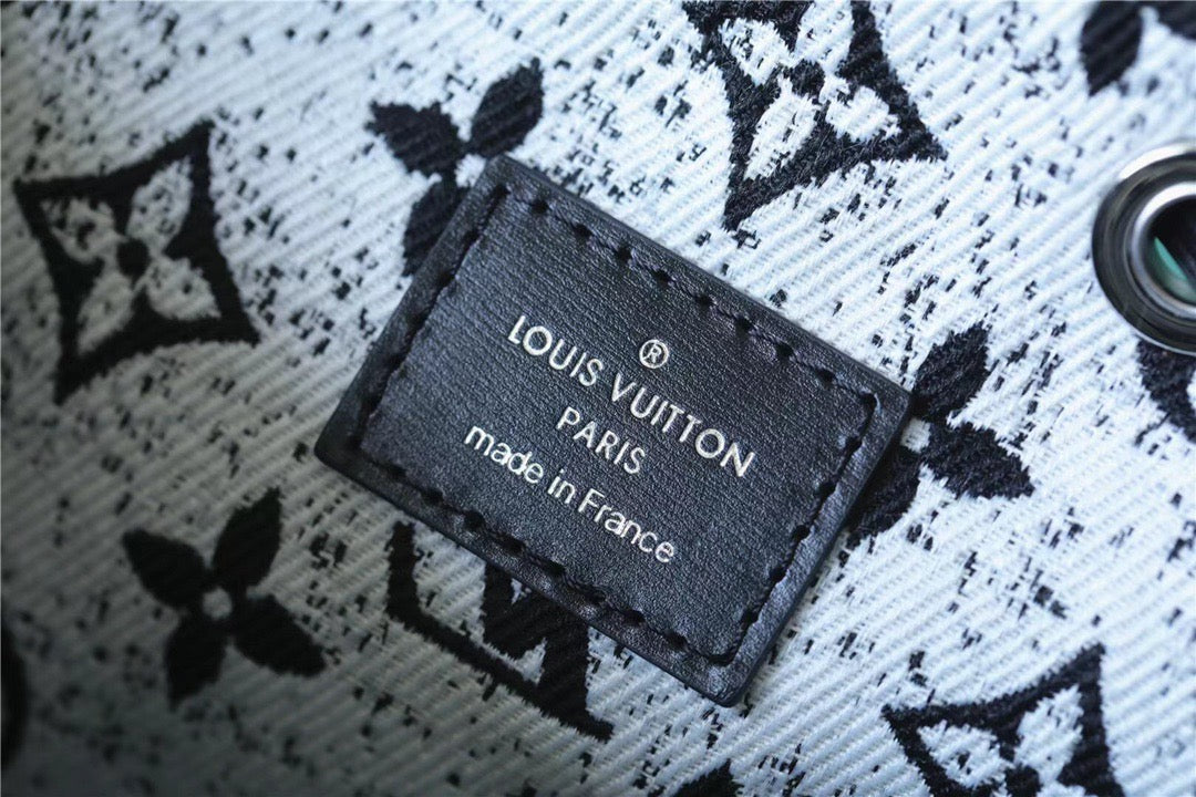 Top Quality Petit Noe Monogram Jacquard Denim Black For Women,  Shoulder And Crossbody Bags 11.2in/28.5cm Top Quality