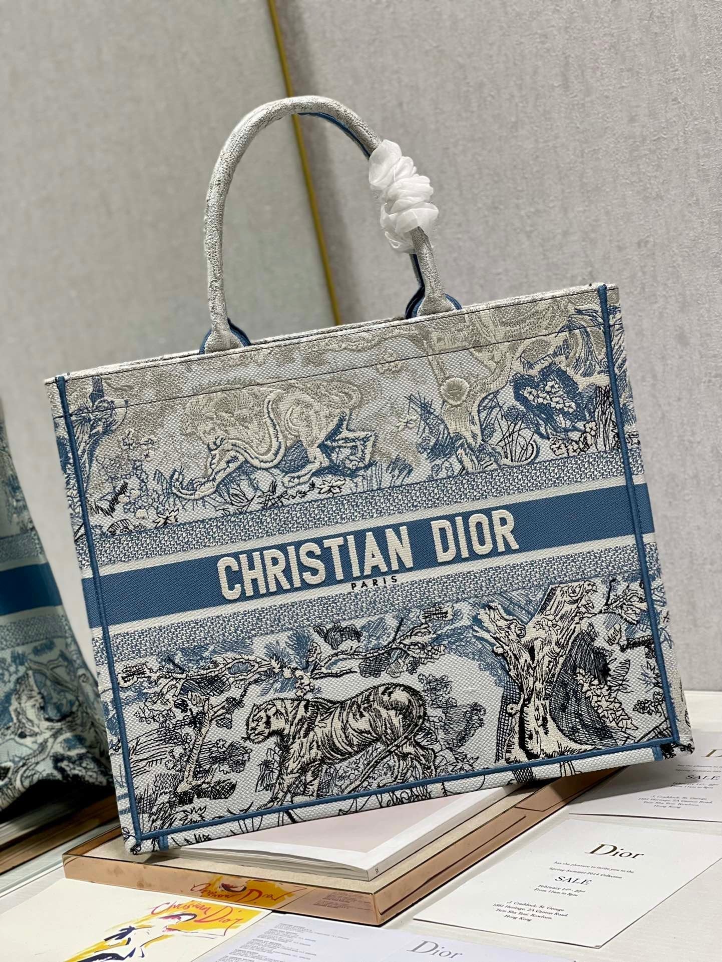 Top Quality Large Book Tote Bag Blue For Women 42cm/16in CD