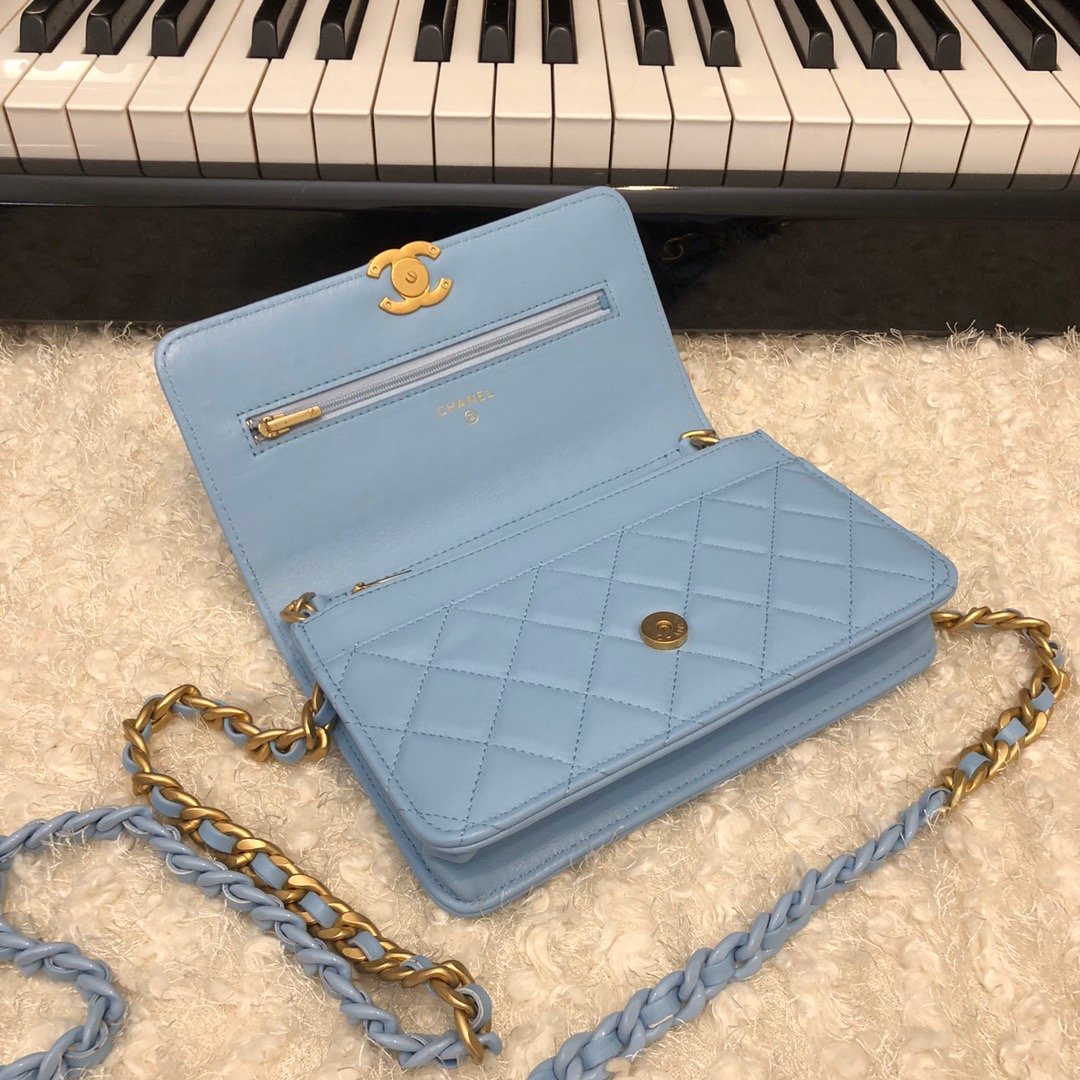 CHLOriginal Small Classic Flap Bag Gold Hardware Blue For Women, Women’s Handbags, Shoulder Bags 7.5in/19cm AP33814