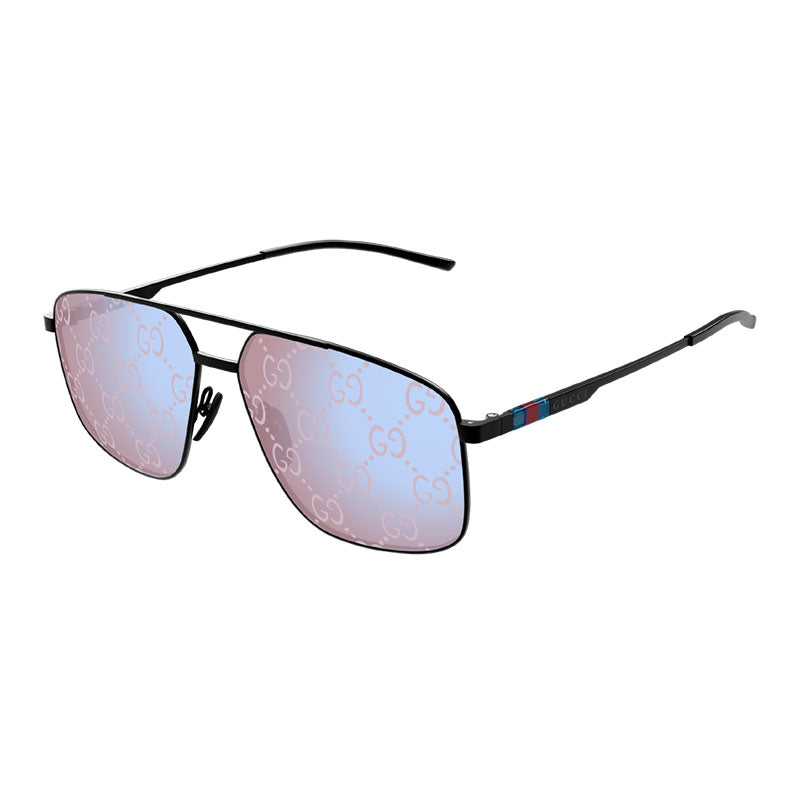 Gucci Sunglasses Aviator Full Rim, Gold Frame and Brown Lens GG1676S002
