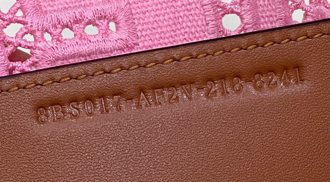 Top QualityTop Quality Baguette Pink with Embroidery Small Bag For Woman 21cm/8in