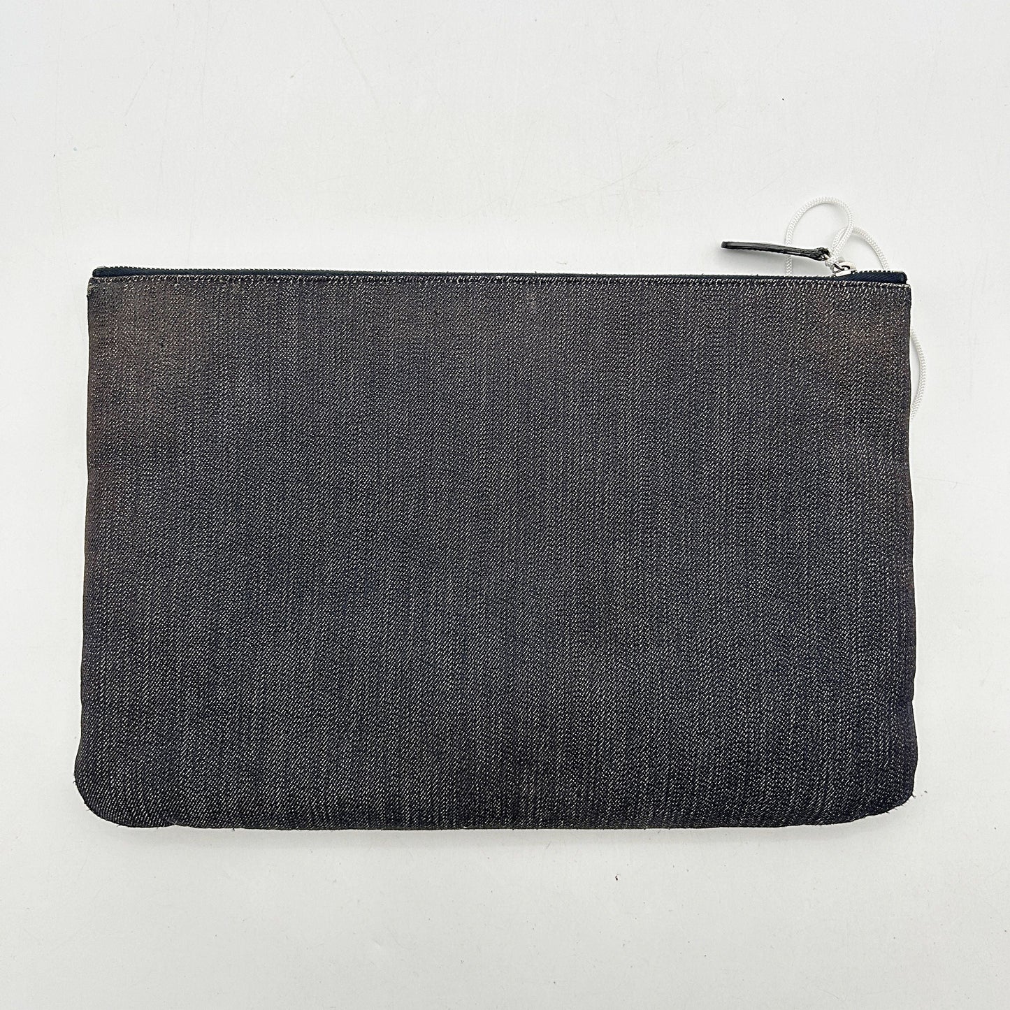 CHANEL Denim Medium Deauville Pouch Clutch Blue Orange LA17840