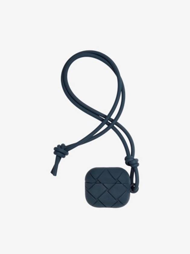 Luxury Bottega Veneta Intrecciato Airpod Case Navy Blue
