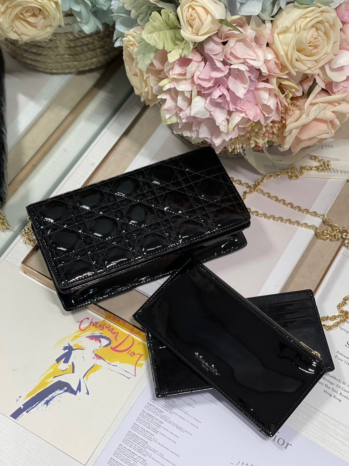 Top Quality Lady Pouch Black, For Women, Womens Handbags 8.5in/21.5cm CD S0204OVRB_M900