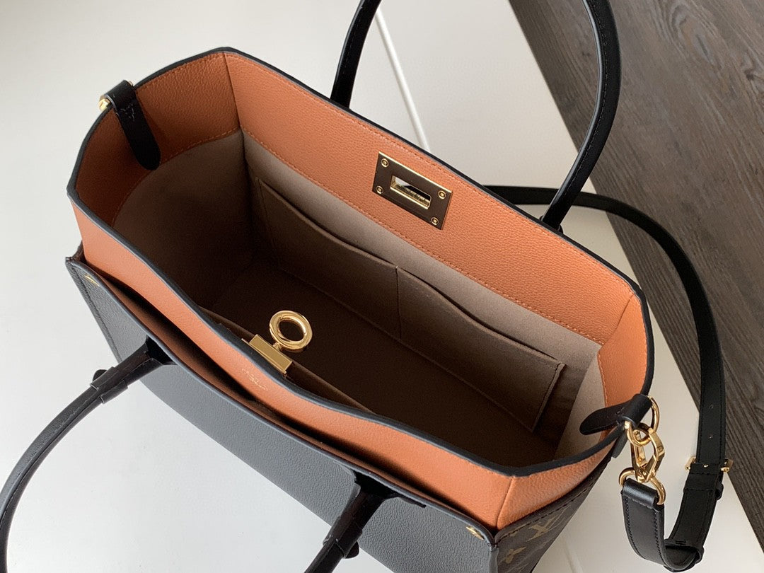 Top Quality On My Side MM Tote Bag Monogram Canvas Black For Women,  Shoulder Bags 12in/31cm Top Quality M53823