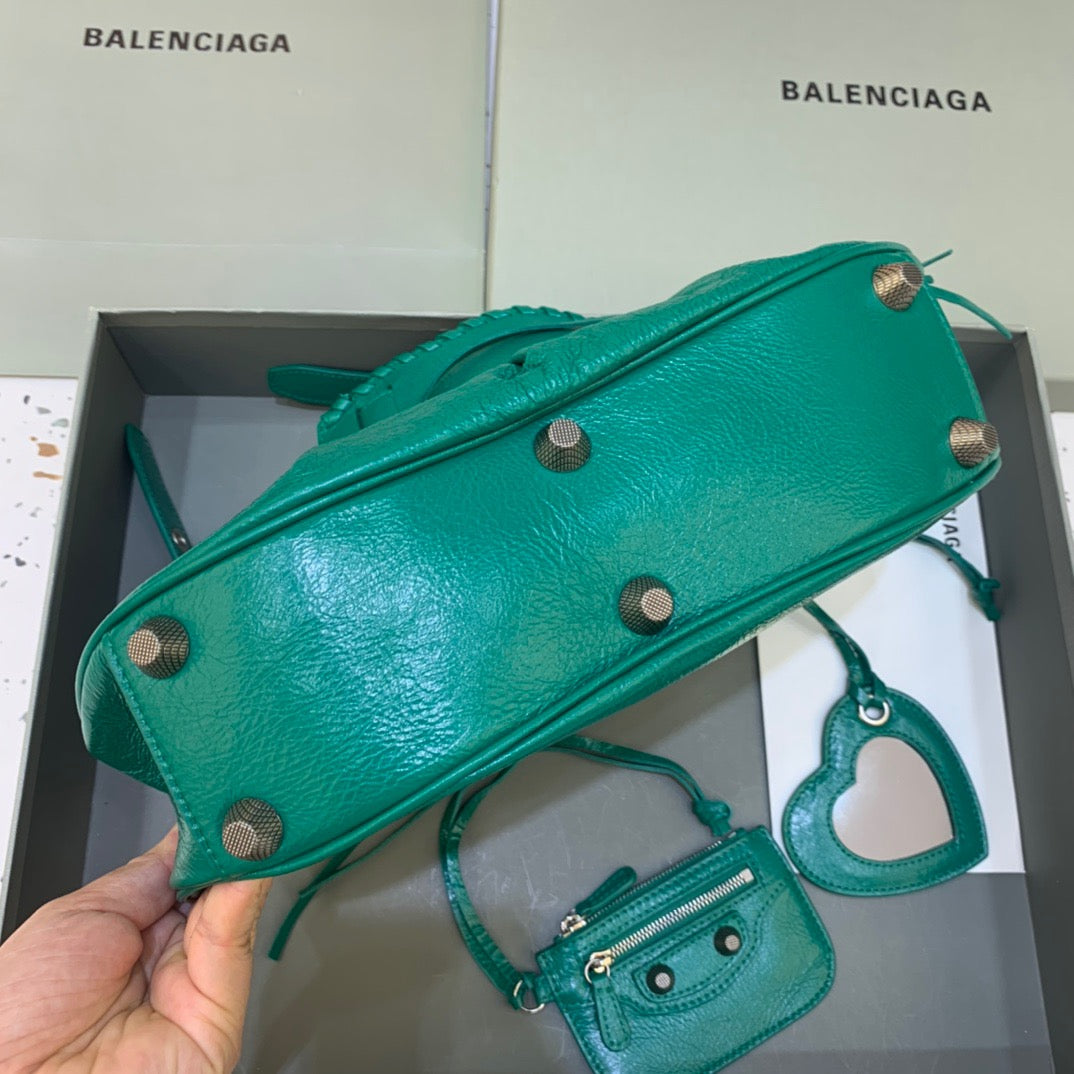 Top Quality Le Cagole XS Shoulder Bag In Dark Green, For Women,  Bags 13in/33cm