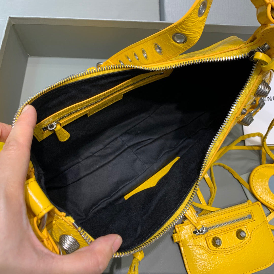 Top Quality Le Cagole XS Shoulder Bag In Yellow, For Women,  Bags 13in/33cm