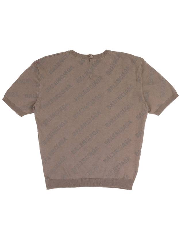Luxury Balenciaga Trending 2025 Cotton Diagonal Logo Short Sleeve T-Shirt Brown