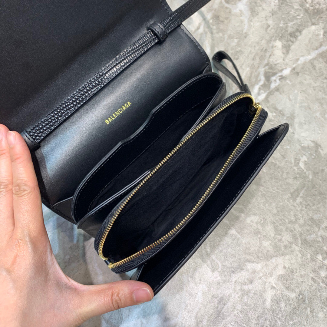 Top Quality B Small Lizard Effect Cross-body Bag In Black, For Women,  Bags 7in/18cm