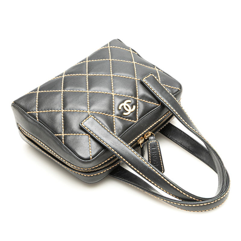 Chanel Coco Mark Wild Stitch Leather Handbag