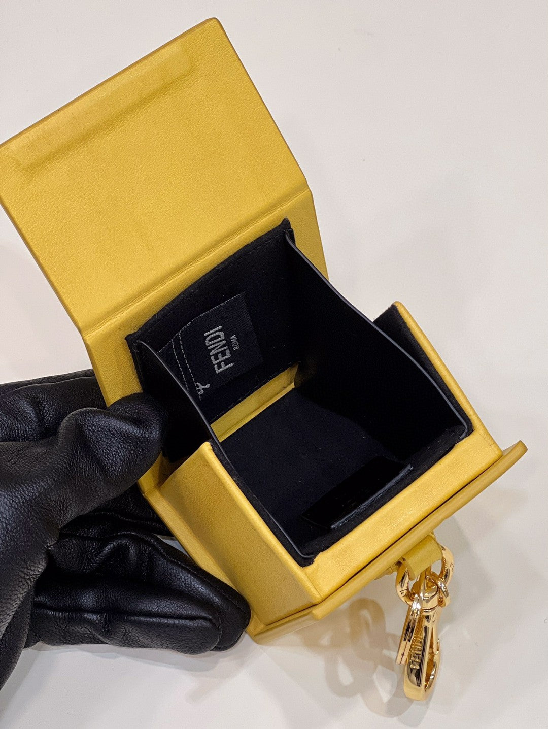 Top QualityTop Quality Logo Box Keychain Yellow Charm Bag For Woman 8cm/3in