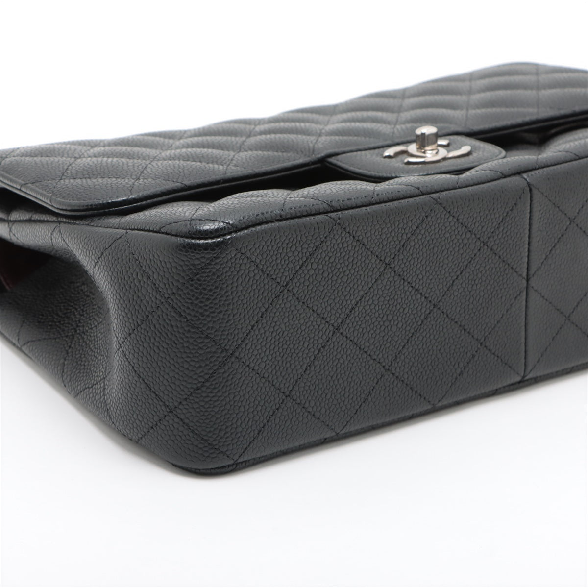 Chanel DECAMATRASSE 30  Caviar S Double Flap Double Chain Bag Black Silver  15th A58600