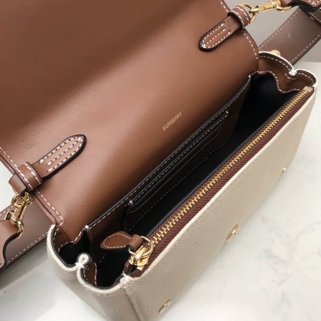 Top Quality Horseferry Print Cotton Canvas Small Crossbody Bag For Women, Bags 7.1in/18cm 80518441
