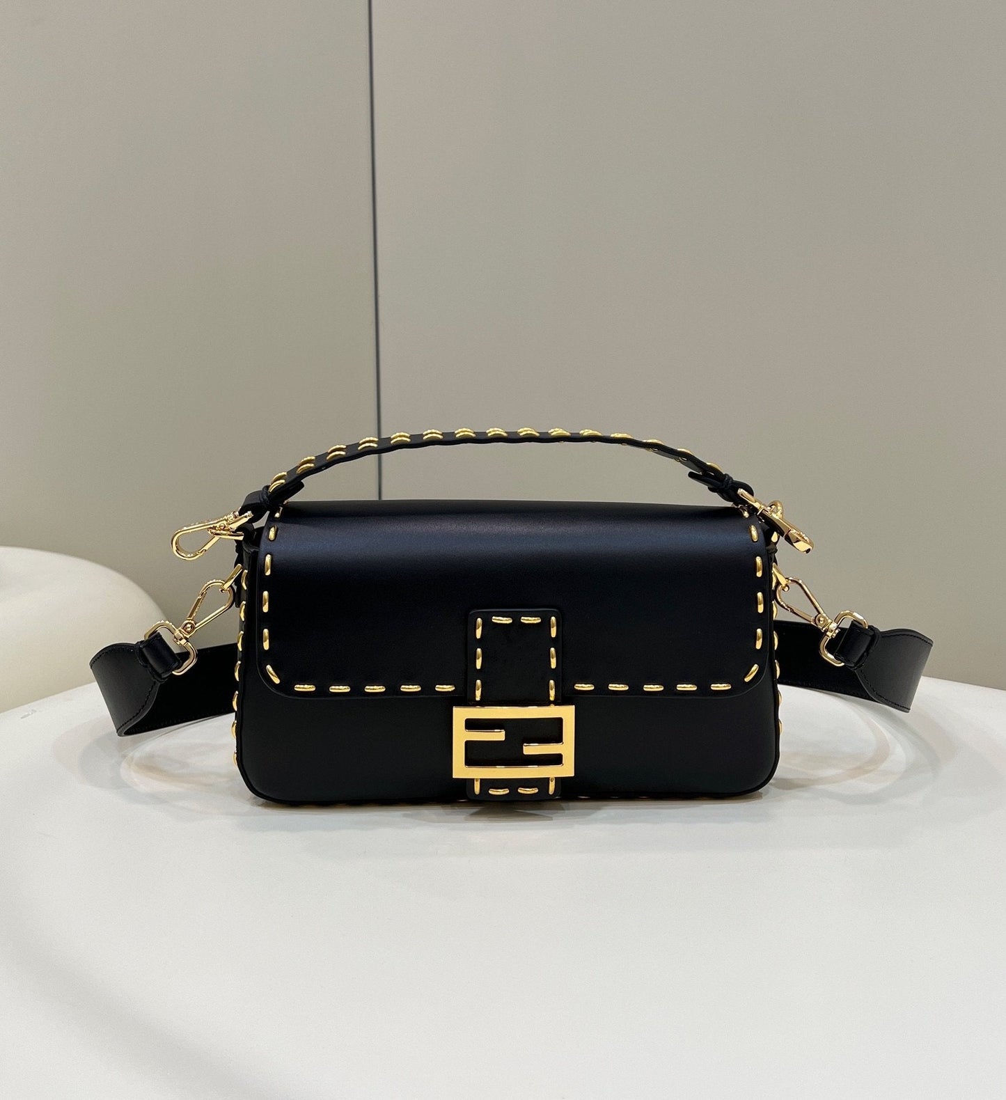 FI Mon Baguette MeTop Qualityum Black Bag For Woman 28cm/11in