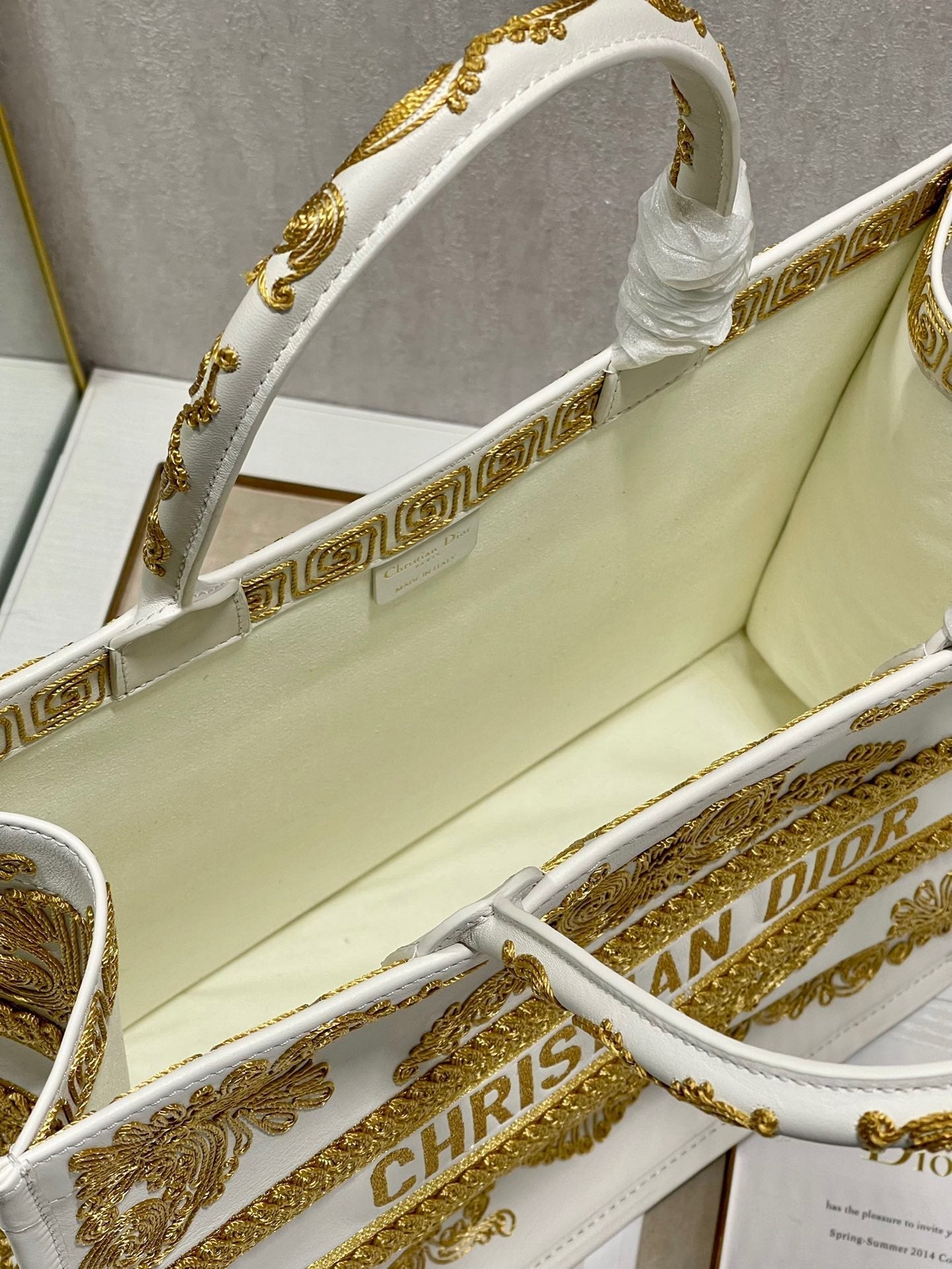 Top Quality Large Book Tote Gold And White, For Women, Womens Handbags 16.5in/42cm CD