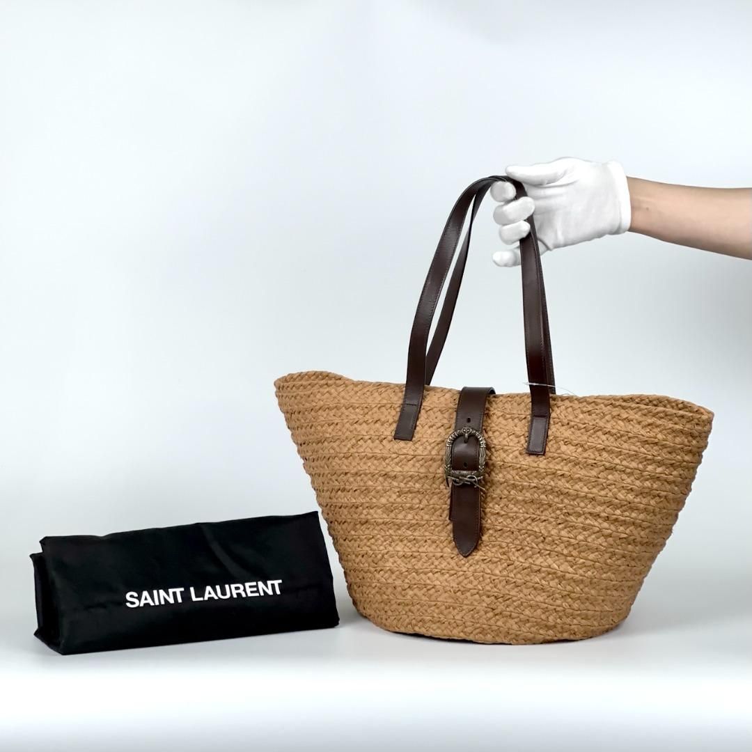 Saint Laurent Raffia Shoulder Bag - Neutrals Shoulder Bags, Handbags MR2403202564022