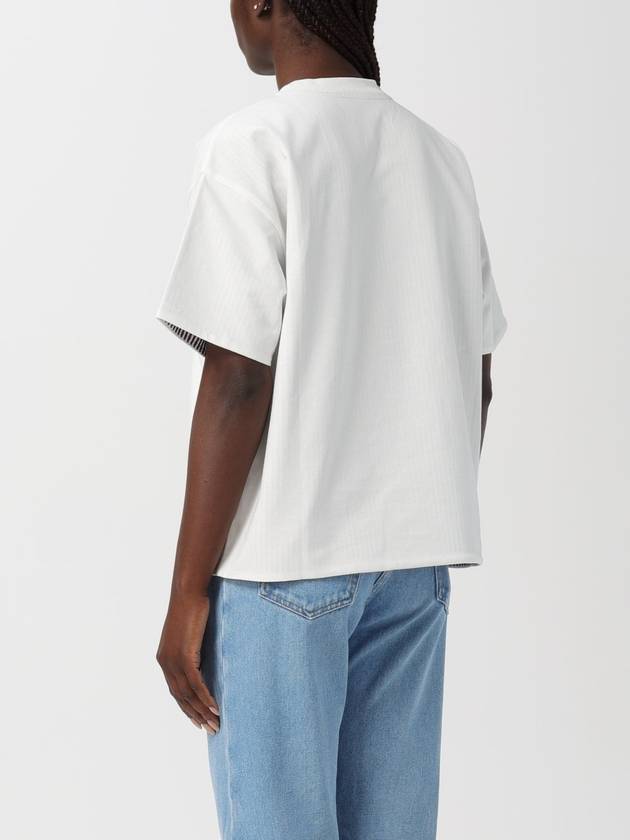 Luxury Bottega Veneta Double Layer Cotton Check Short Sleeve T-Shirt White