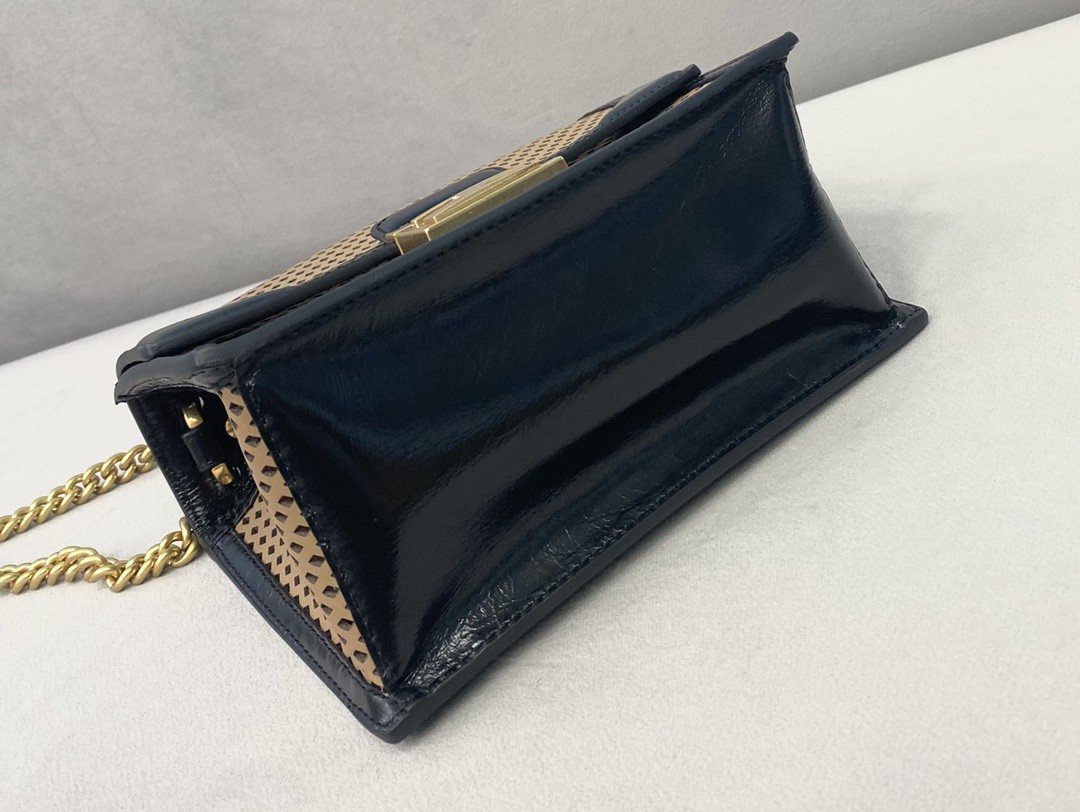 Top QualityTop Quality Small Kan U Black and Brown Bag For Woman 19cm/7.5in485