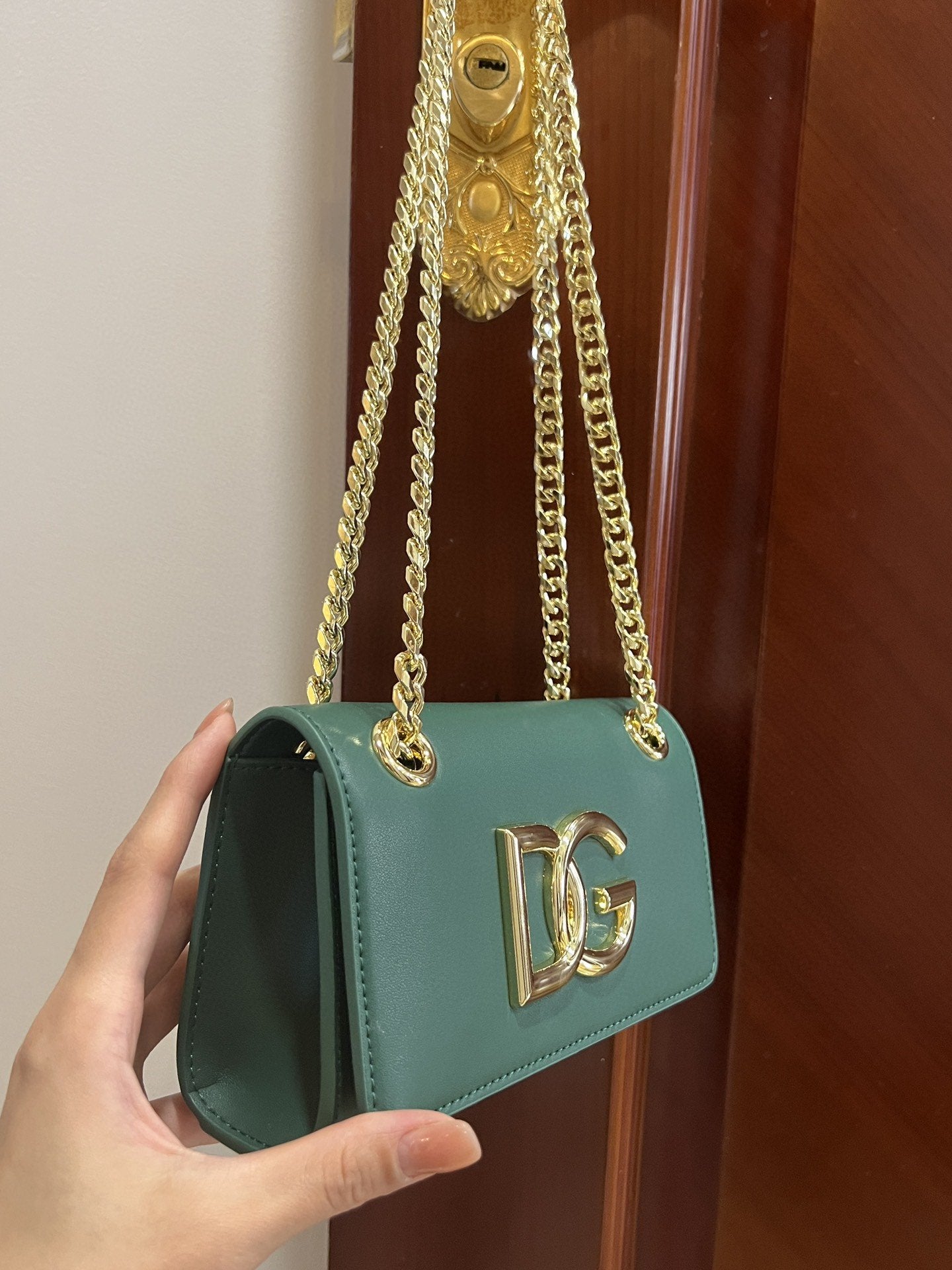 Top Quality Polished 3.5 Phone Bag Green For Women 7.3in/19cm Top Quality