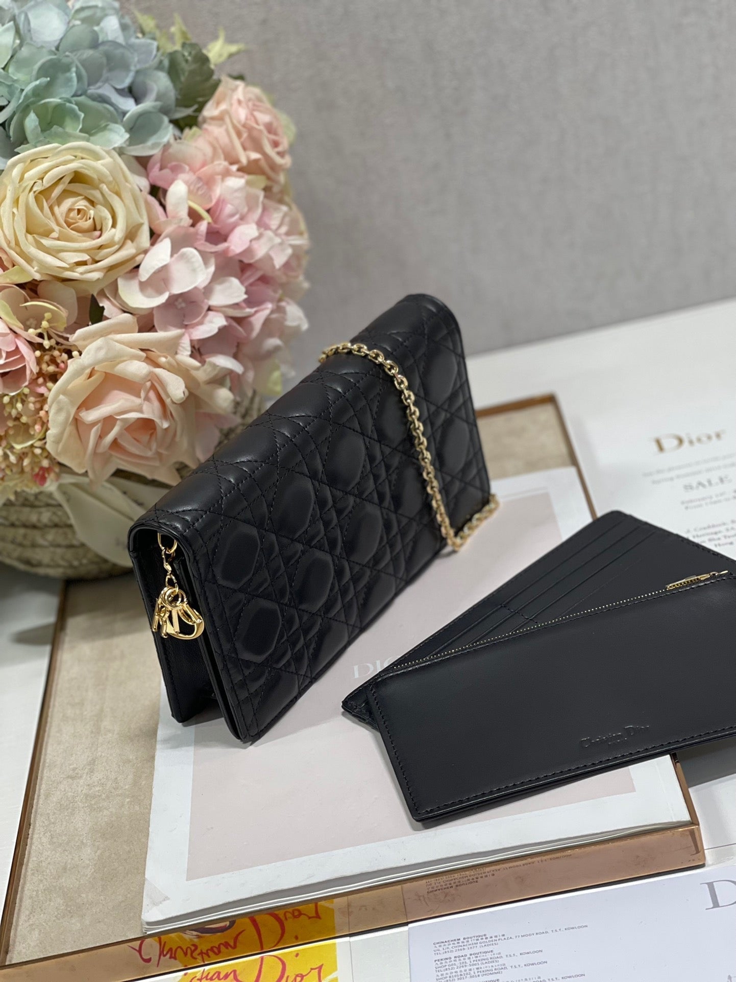Top Quality Lady Pouch Black, For Women, Womens Handbags 8.5in/21.5cm CD S0204SLOI_M989