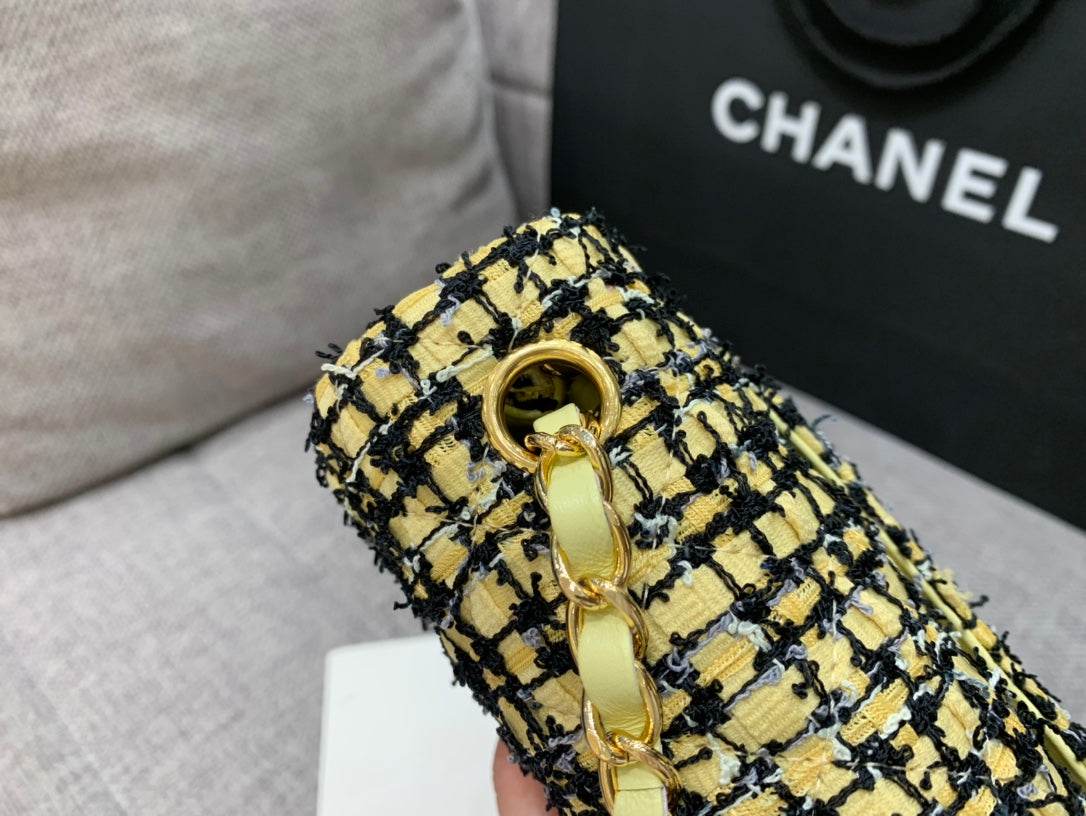CHLMini Yellow Tweed Top Qualityap Bag For Women 20cm/7.5in