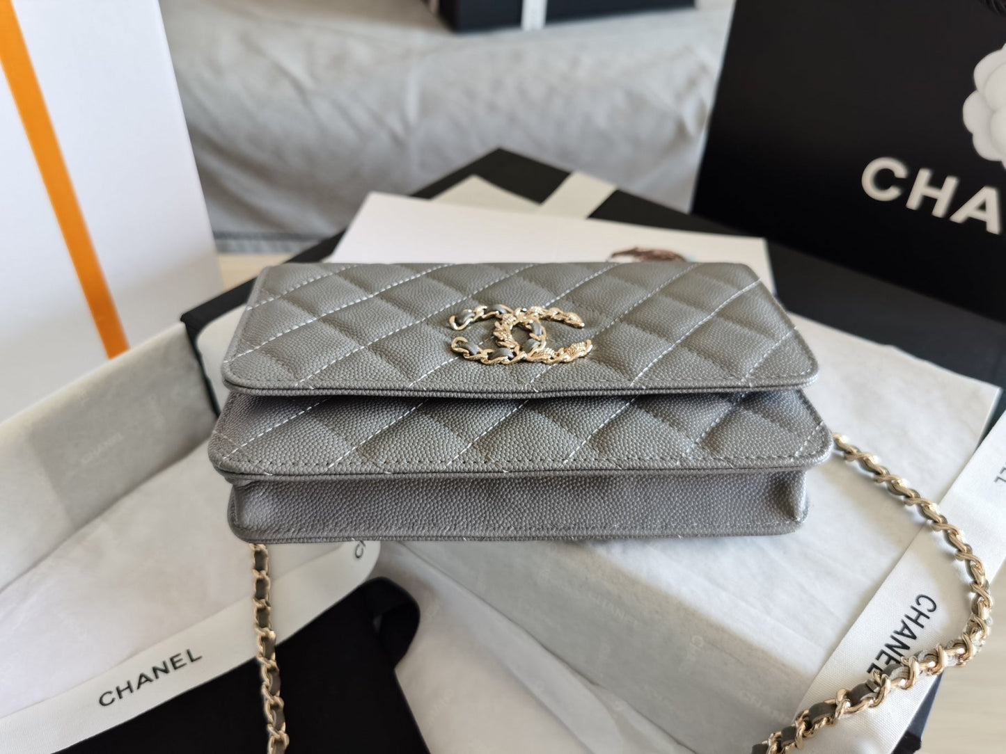 CHLMini Flap Bag Grey For Women 7in/18.5cm