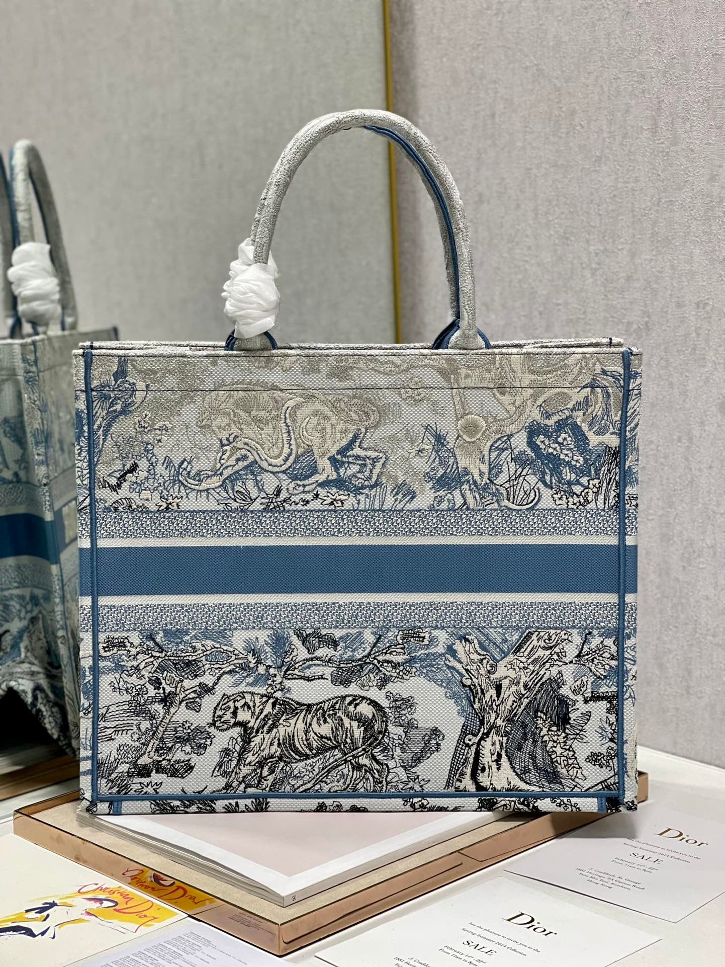 Top Quality Large Book Tote Bag Blue For Women 42cm/16in CD