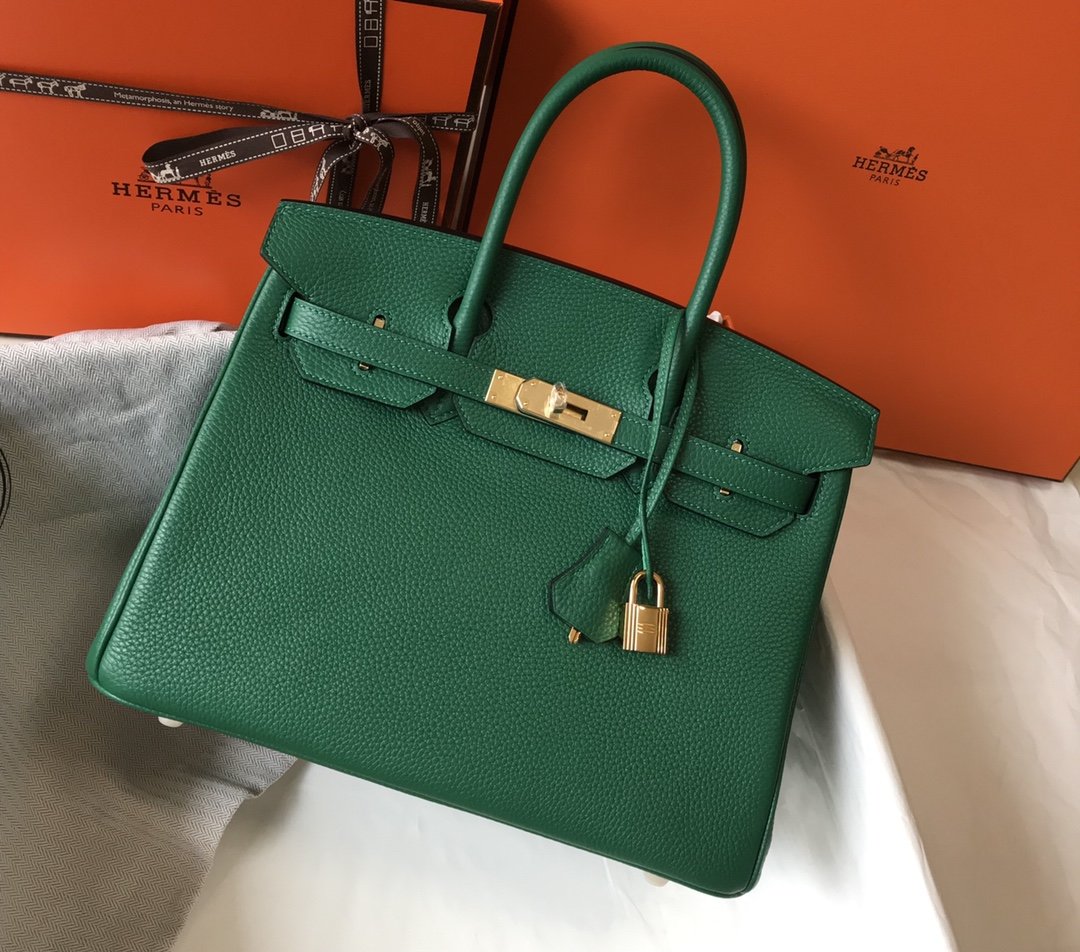 Top Quality Birkin Green For Women Gold-Toned Hardware 11in/30cm