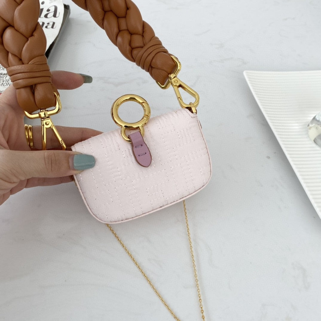 Top QualityTop Quality Nano Baguette Maxi Handle Pink and Brown Bag For Woman 6.5cm/2.5in