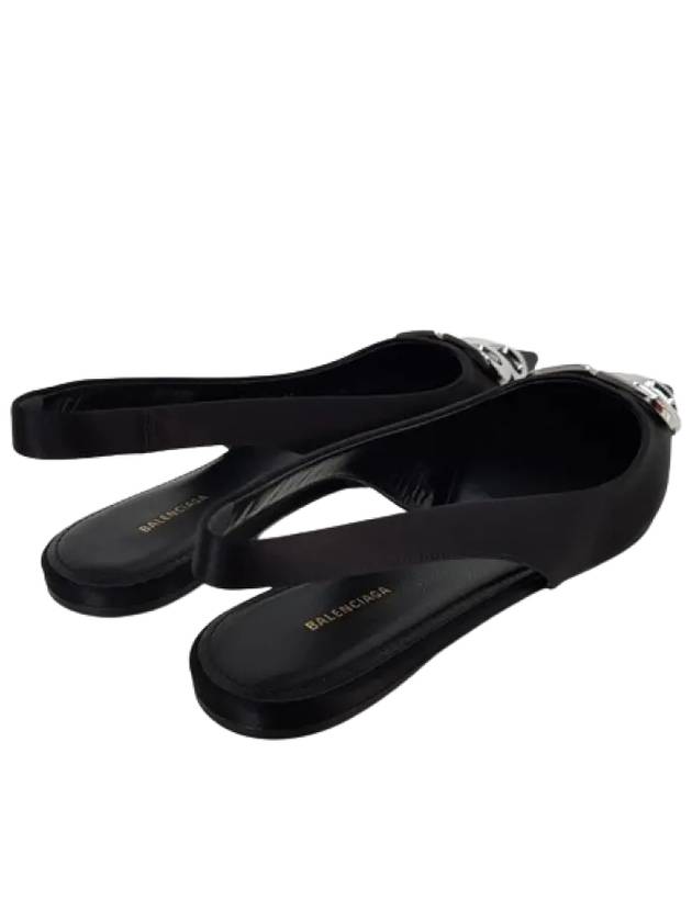 Luxury Balenciaga Trending 2025 BB Logo Slingback Flat Black