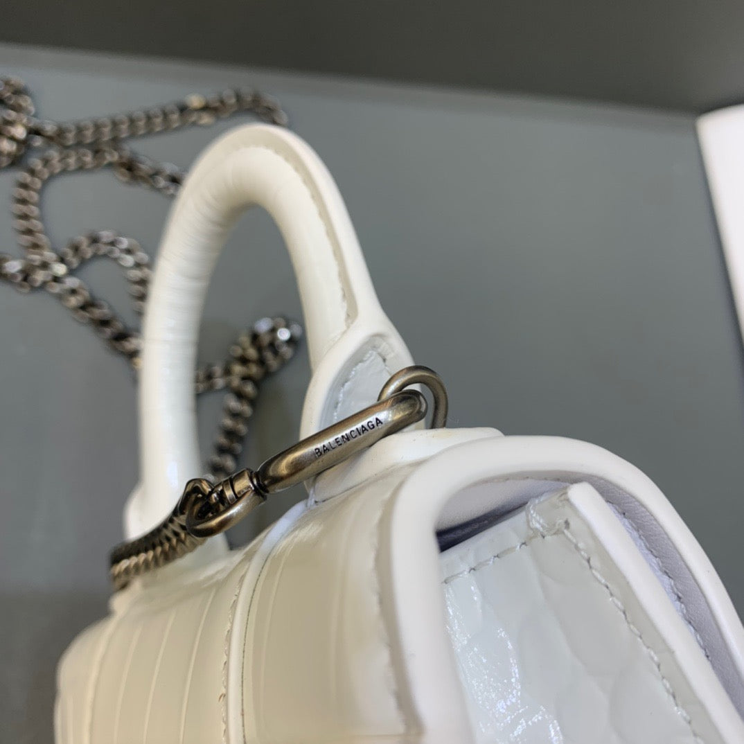 Top Quality Hourglass Mini Handbag With Chain In White, For Women,  Bags 4.7in/12cm