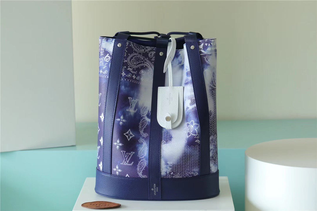 Top Quality Randonee Messenger Monogram Stripes Blue For Men, Bags, Shoulder And Crossbody Bags 10.4in/26cm Top Quality 