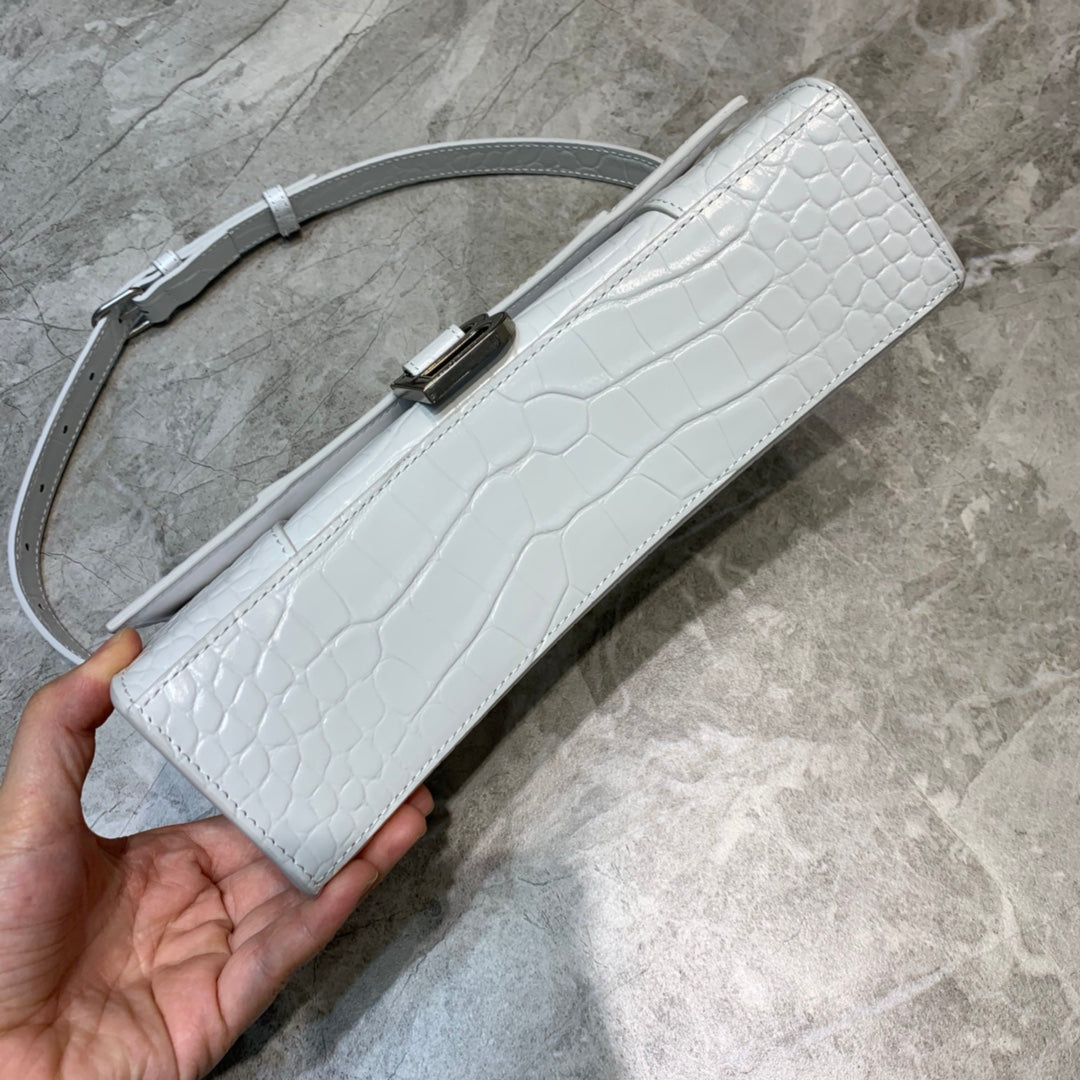 Top Quality Hourglass Handbag In White, For Women,  Bags 9.8in/25cm