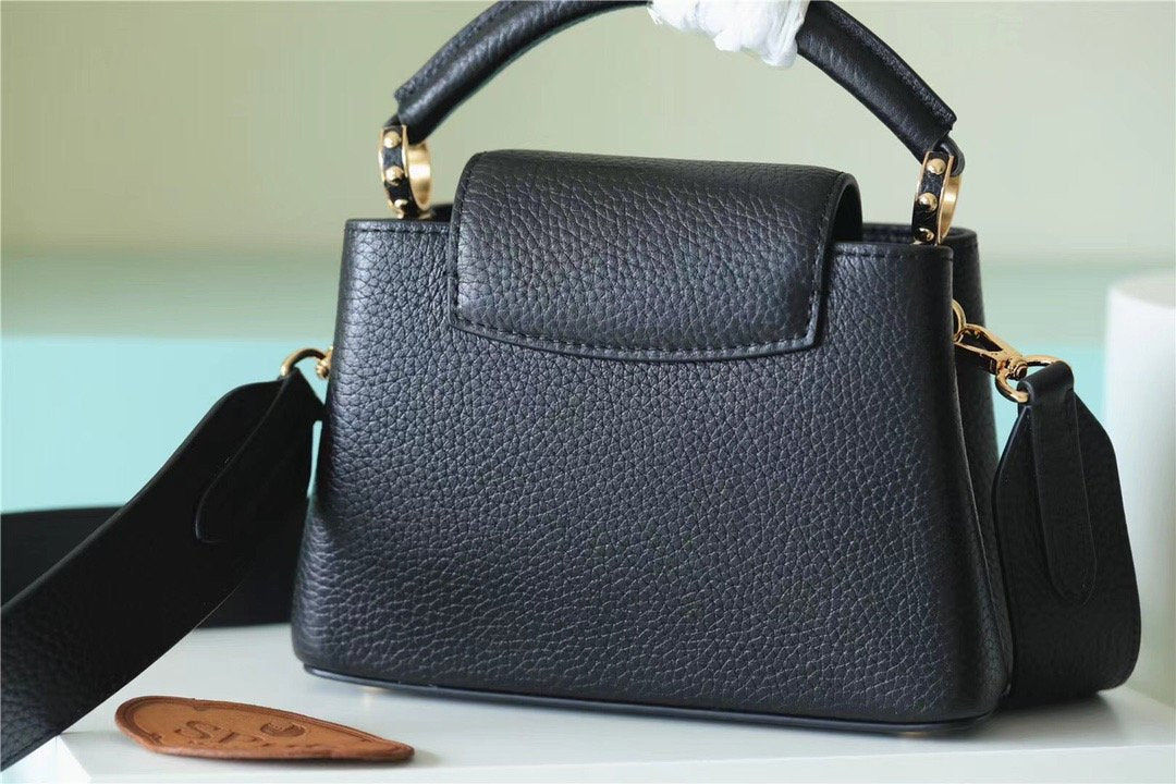 Top Quality Capucines BB Taurillon Black For Women,  Shoulder And Crossbody Bags 21cm/8.3in Top Quality