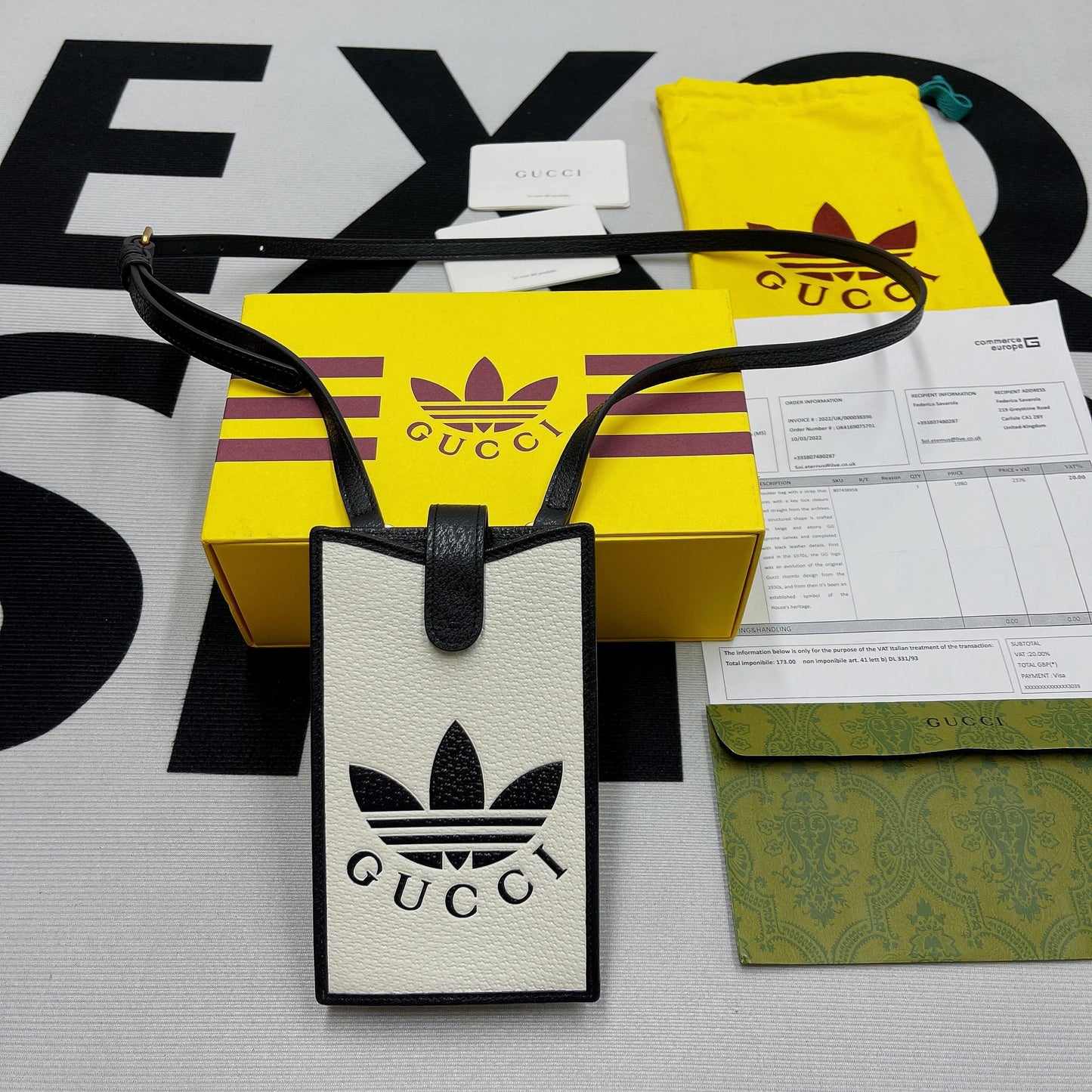 gg x Adidas Phone Case White For Women, Women’s Bags 7.3in/18cm gg‎