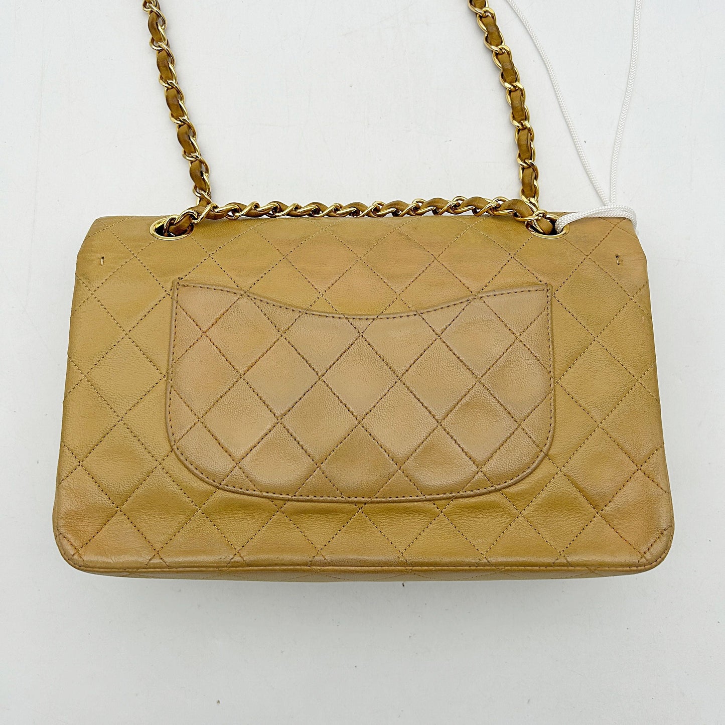 Borsa a spalla in pelle di agnello beige Chanel LA27539
