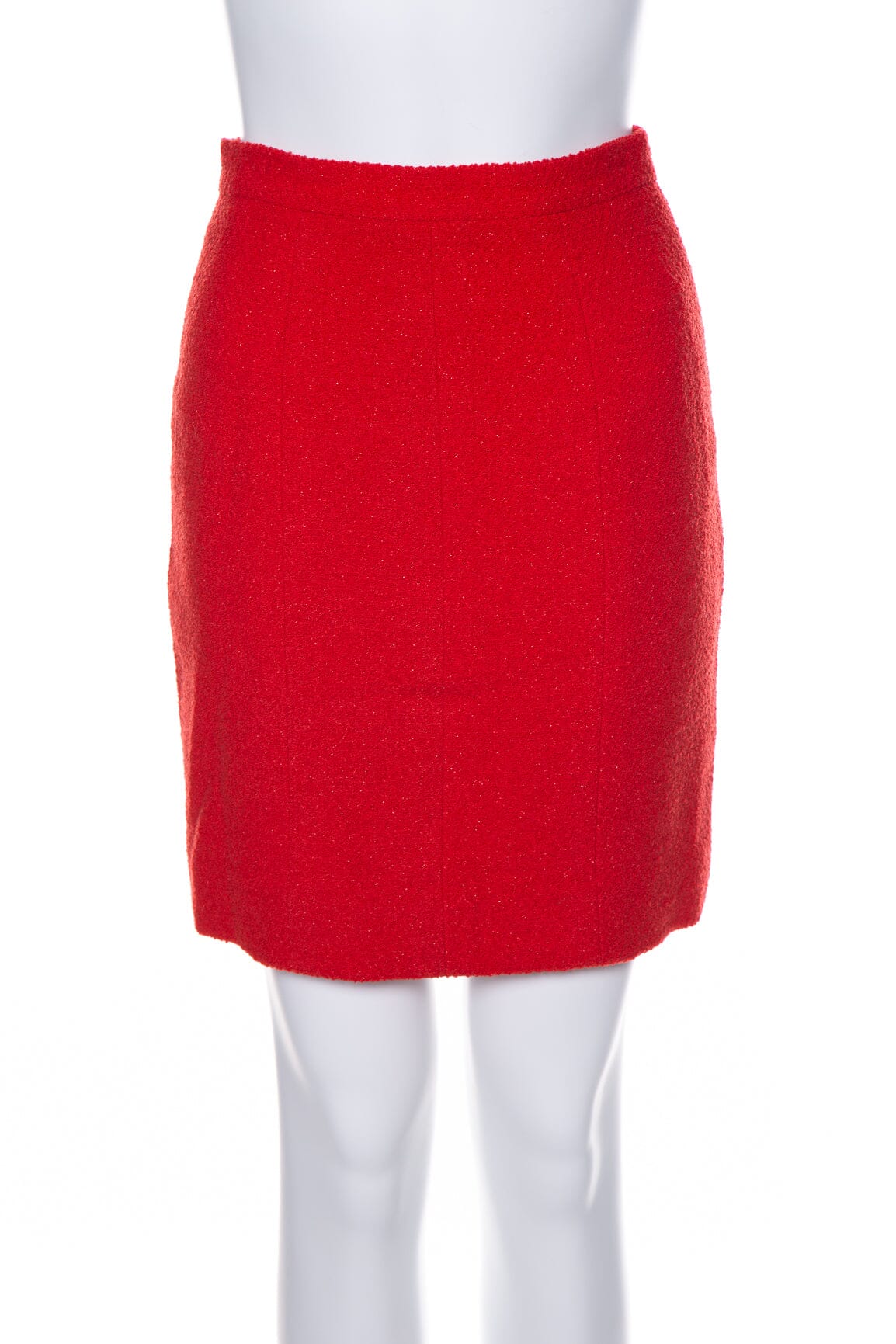 Chanel   1995 Red Tweed Skirt SZ 36