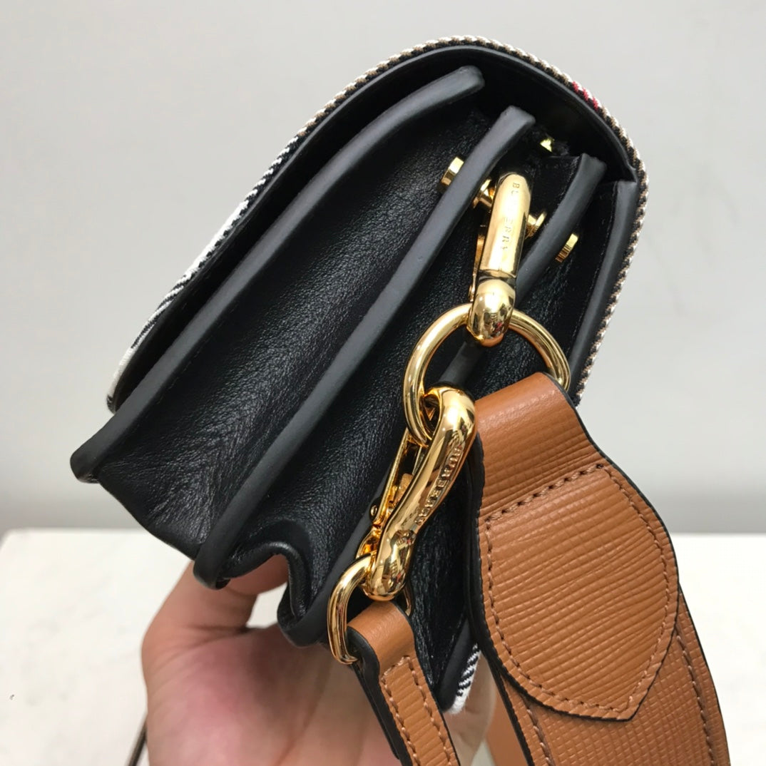Top Quality Small Bridle Ho Check And Buckle Crossbody Brown For Women, Bags 7.8in/20cm