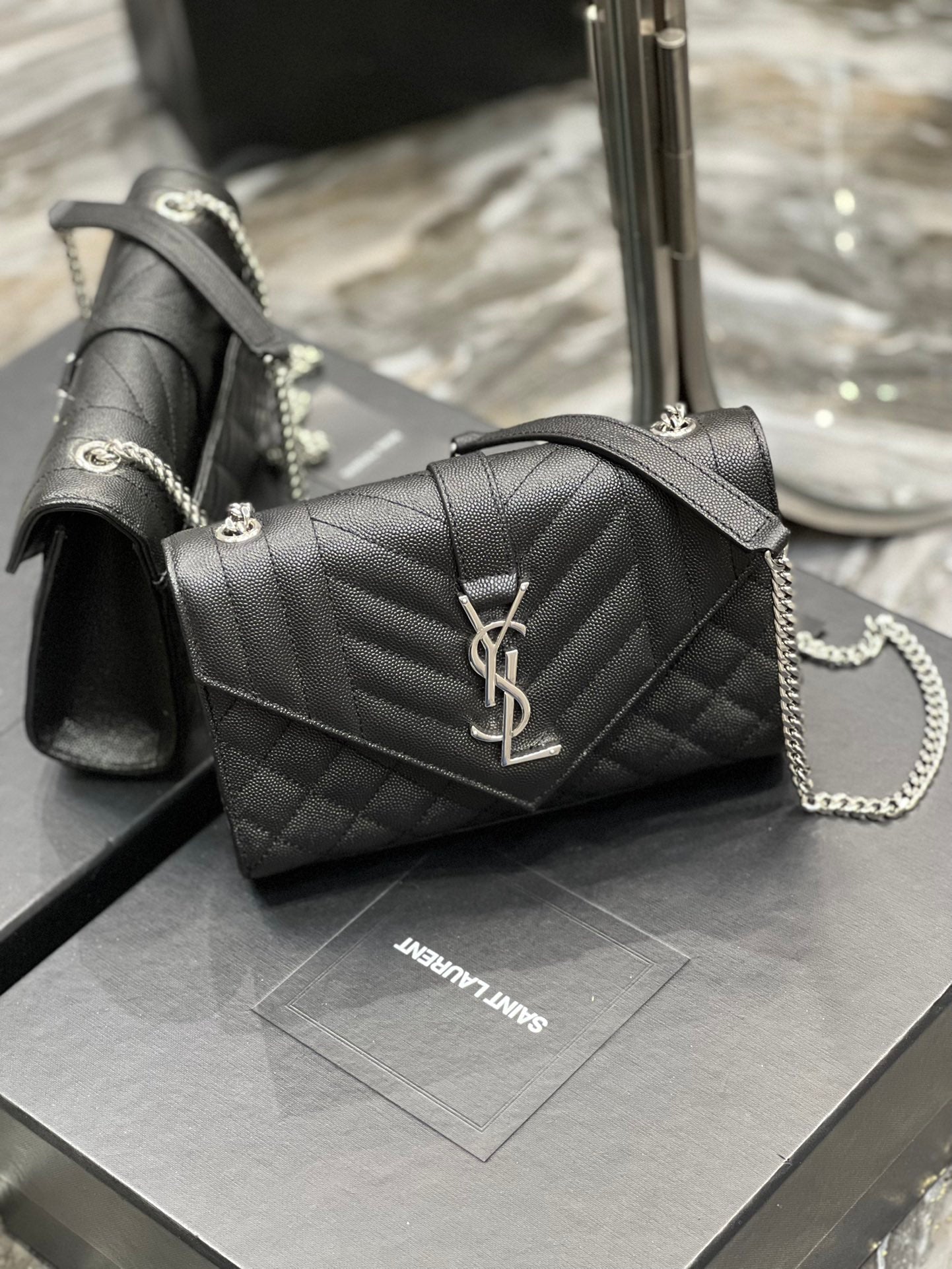 YSSL Small Bag Black In Mix Matelasse For Women 8in/21cm YSL 600195BOW921000