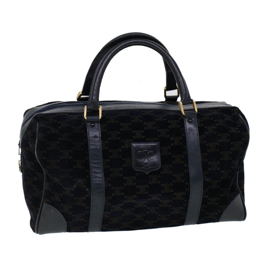 Luxury CELINE C Macadam Boston Bag Suede Leather Navy  ac2168