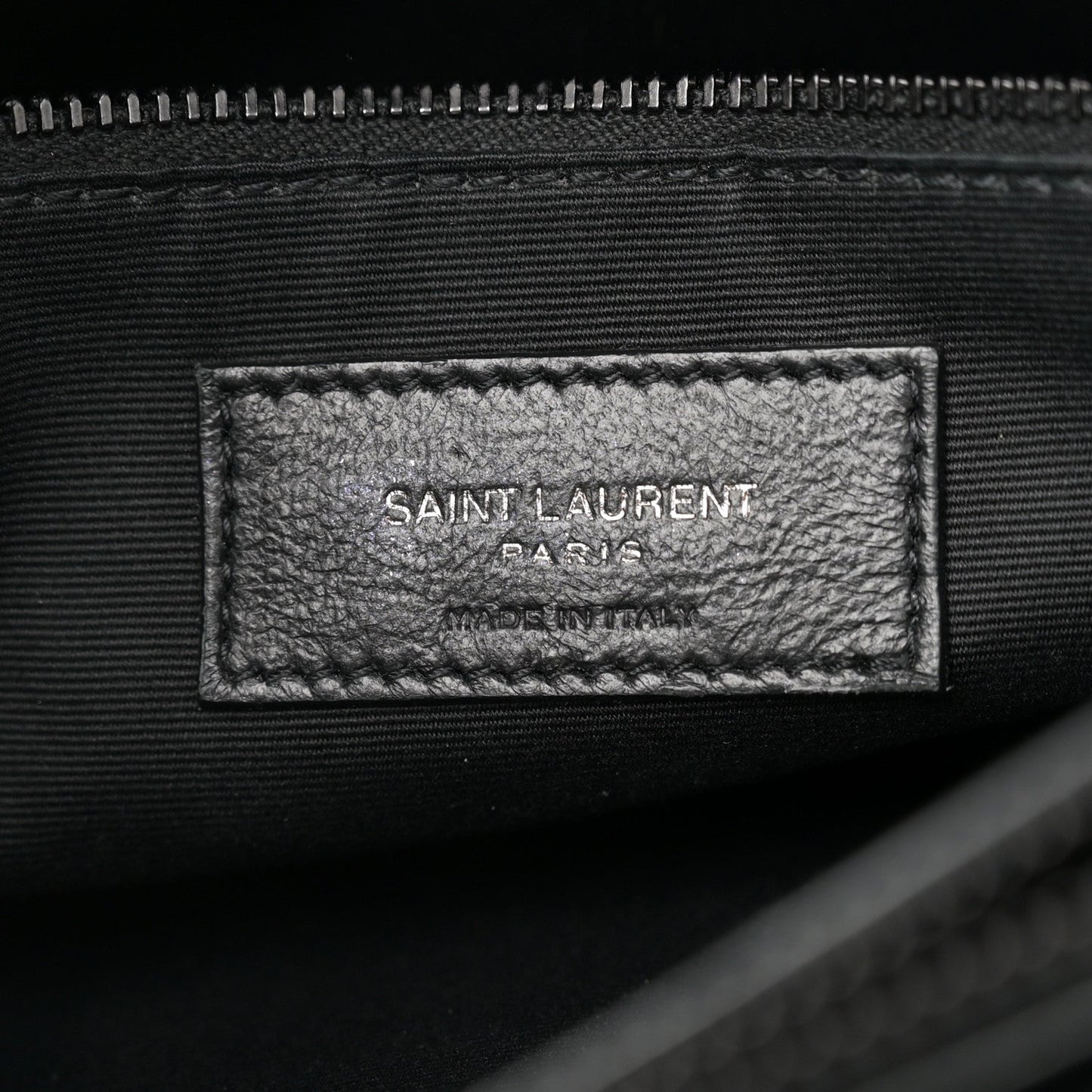 Saint Laurent Calfskin Y Quilted Monogram Monochrome Medium Loulou Chain Satchel Black