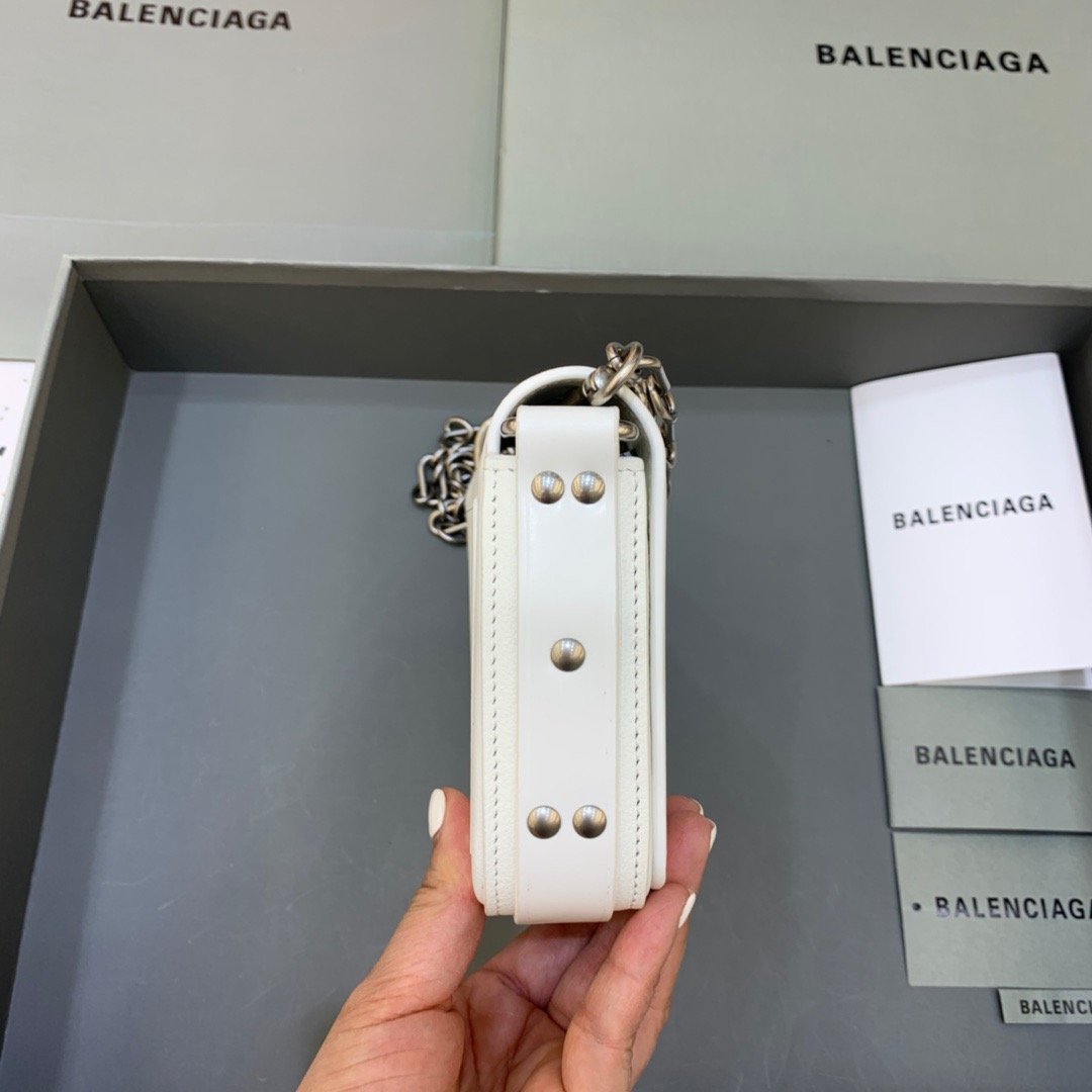 Top Quality Bondage Wallet With Chain White, For Women,  Bags 8in/20cm