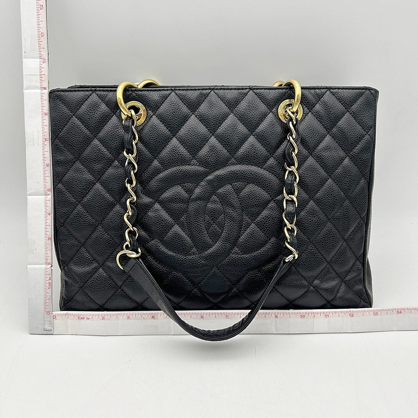 Chanel Black Quilted Caviar Leather Grand Shopper Tote LA27774