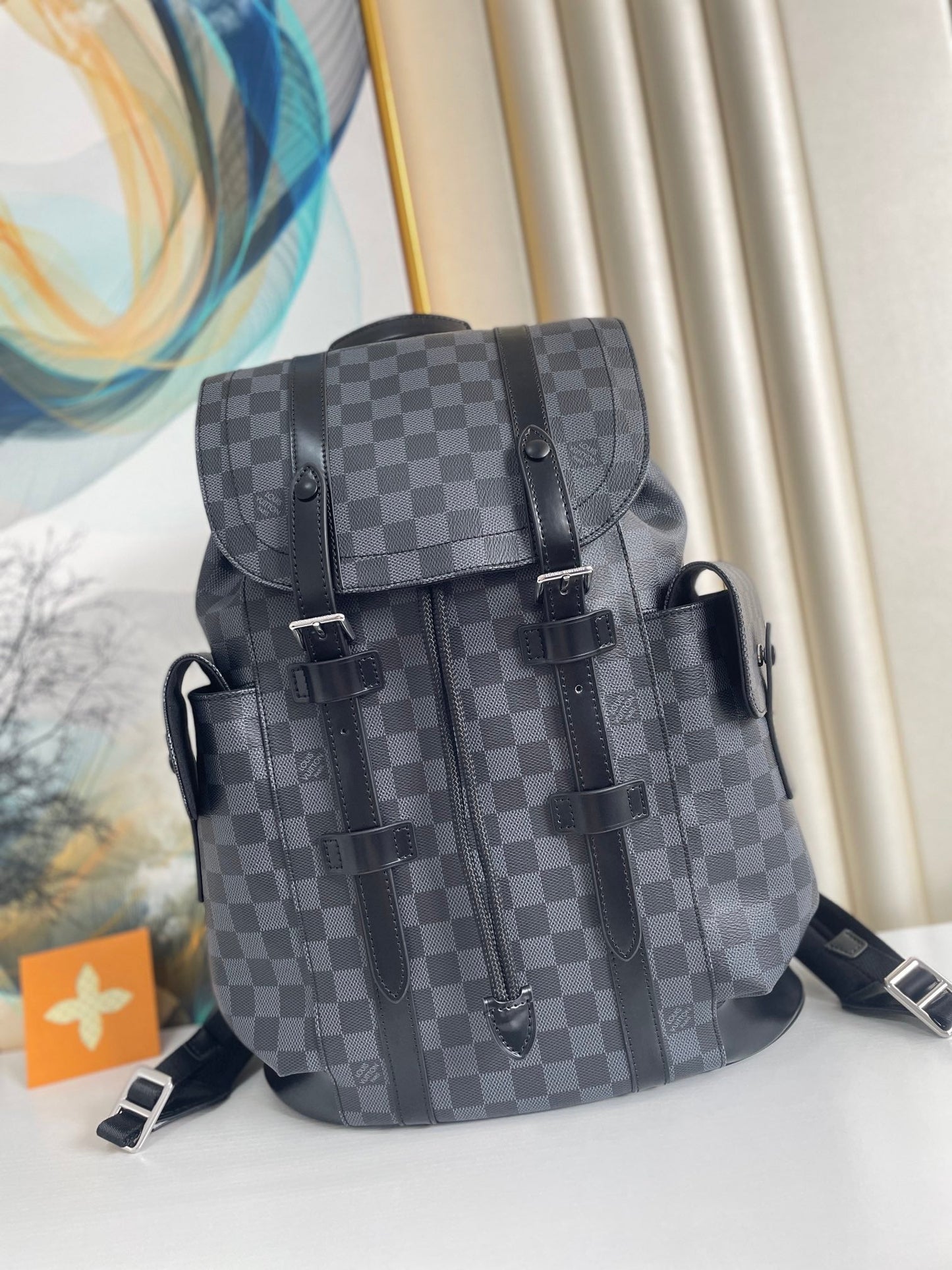 Top Quality Christopher PM Damier Graphite For Men, Bags, Backpack 17.3in/44cm Top Quality N41379